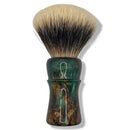 Green Brown Swirl Shaving Brush w/26mm Tanchurian V1 Knot - by Turning by Tanz (Pre-Owned) Shaving Brush Murphy & McNeil Pre-Owned Shaving 