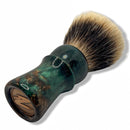 Green Brown Swirl Shaving Brush w/26mm Tanchurian V1 Knot - by Turning by Tanz (Pre-Owned) Shaving Brush Murphy & McNeil Pre-Owned Shaving 