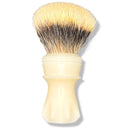 White Iv*ry "Skew" Shaving Brush with L4 Badger Knot - by Turn N Shave (Pre-Owned) Shaving Brush Murphy & McNeil Pre-Owned Shaving 