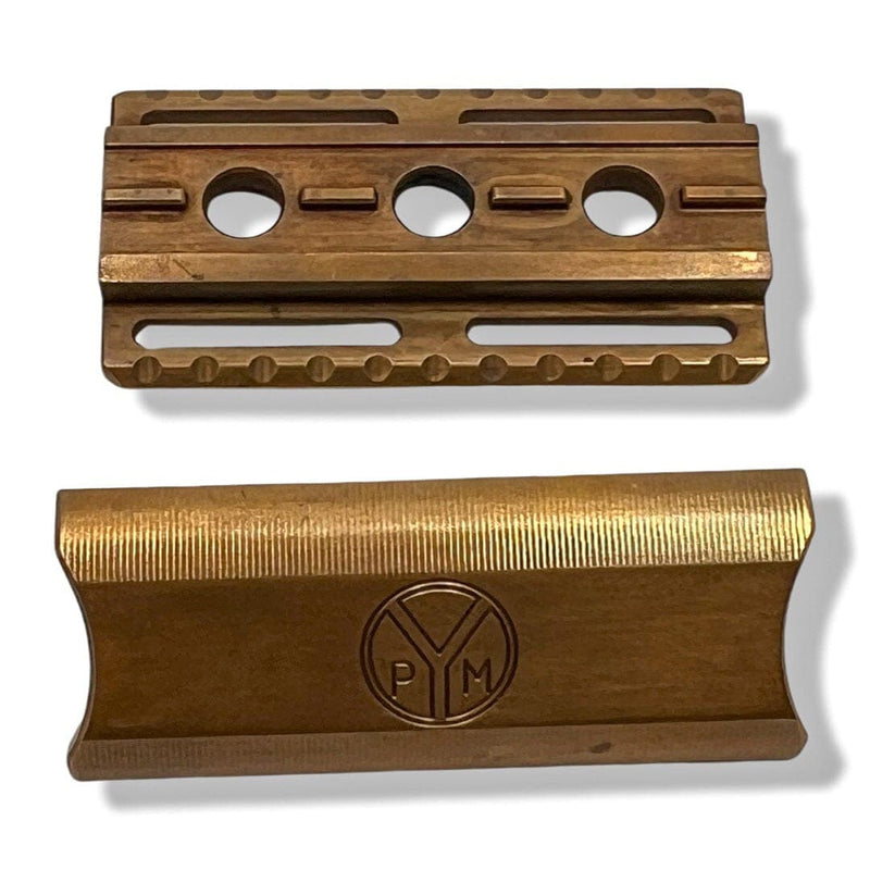 Model 921 Razor Head w/Scalloped Base Plate (Brass - Level H) - by Yates Precision (Pre-Owned) Safety Razor Murphy & McNeil Pre-Owned Shaving 