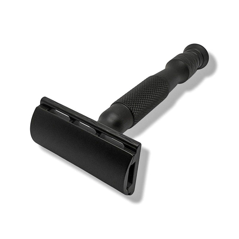 N075 Stainless Steel Safety Razor (Black - Solid Bar) - by Haircut & Shave (Pre-Owned) Safety Razor Murphy & McNeil Pre-Owned Shaving 