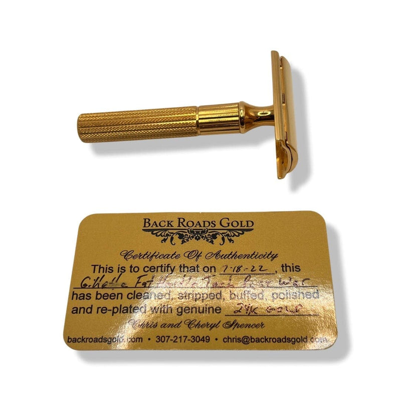 Fat Handle Tech Safety Razor (Gold Replated) - by Gillette (Pre-Owned) Safety Razor Murphy & McNeil Pre-Owned Shaving 