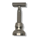 Matte Stainless Steel Safety Razor (0.95 Solid Bar) with Stand - by Timeless Razors (Pre-Owned) Safety Razor Murphy & McNeil Pre-Owned Shaving 