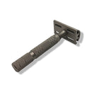 Matte Stainless Steel Safety Razor (0.95 Solid Bar) with Stand - by Timeless Razors (Pre-Owned) Safety Razor Murphy & McNeil Pre-Owned Shaving 