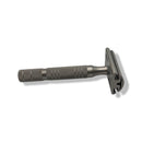 Matte Stainless Steel Safety Razor (0.95 Solid Bar) with Stand - by Timeless Razors (Pre-Owned) Safety Razor Murphy & McNeil Pre-Owned Shaving 