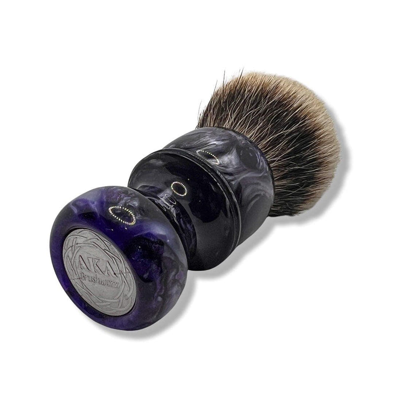 Purple & Black Swirl Shaving Brush (26mm Badger Knot) - by AKA Brushworks (Pre-Owned) Shaving Brush Murphy & McNeil Pre-Owned Shaving 