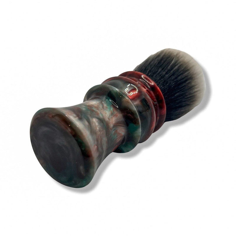 Turquoise & Red Swirl Shaving Brush (26mm Synthetic) - by Shave Forge (Pre-Owned) Shaving Brush Murphy & McNeil Pre-Owned Shaving 