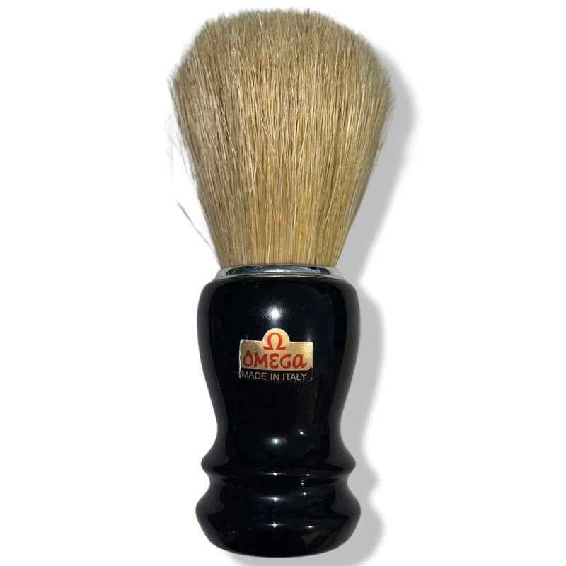 Chrome Rimmed, Black Handled Boar Hair Professional Shaving Brush - by Omega (Pre-Owned) Shaving Brush Murphy & McNeil Pre-Owned Shaving 