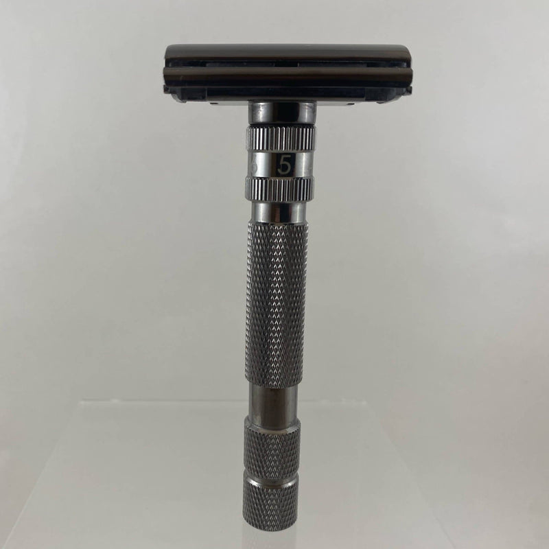 Rockwell Model T Adjustable Safety Razor (Gunmetal Chrome) - by Rockwell Razors (Pre-Owned) Safety Razor Murphy & McNeil Pre-Owned Shaving 