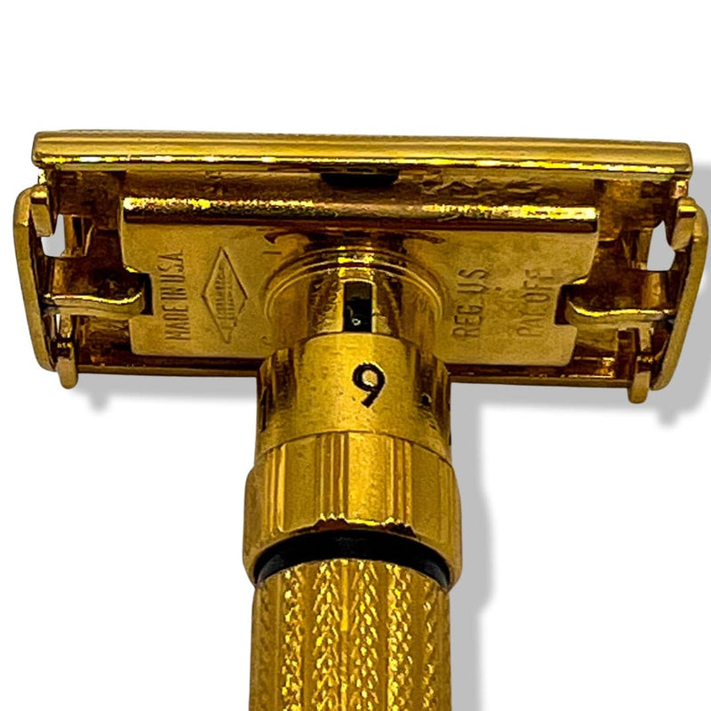 Fatboy Adjustable Razor (Code G1 - 1961 - Refinished Gold 24K Gold Plating) - by Gillette (Vintage Pre-Owned) Safety Razor Murphy & McNeil Pre-Owned Shaving 