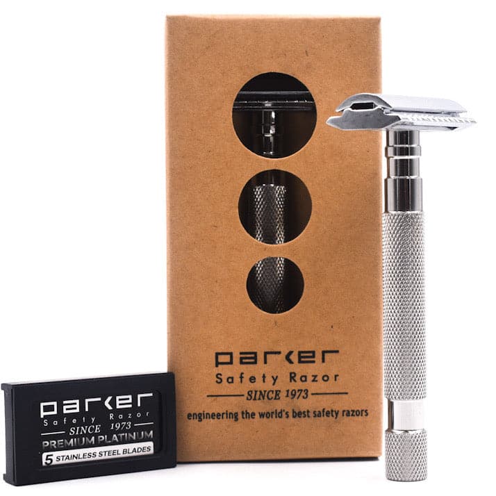 Parker 64S Closed Comb Safety Razor - Stainless Steel Handle