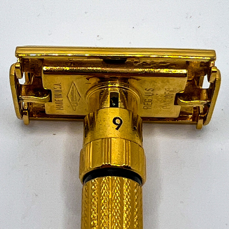 Fatboy Adjustable Razor (Code G1 - 1961 - Refinished Gold 24K Gold Plating) - by Gillette (Vintage Pre-Owned) Safety Razor Murphy & McNeil Pre-Owned Shaving 
