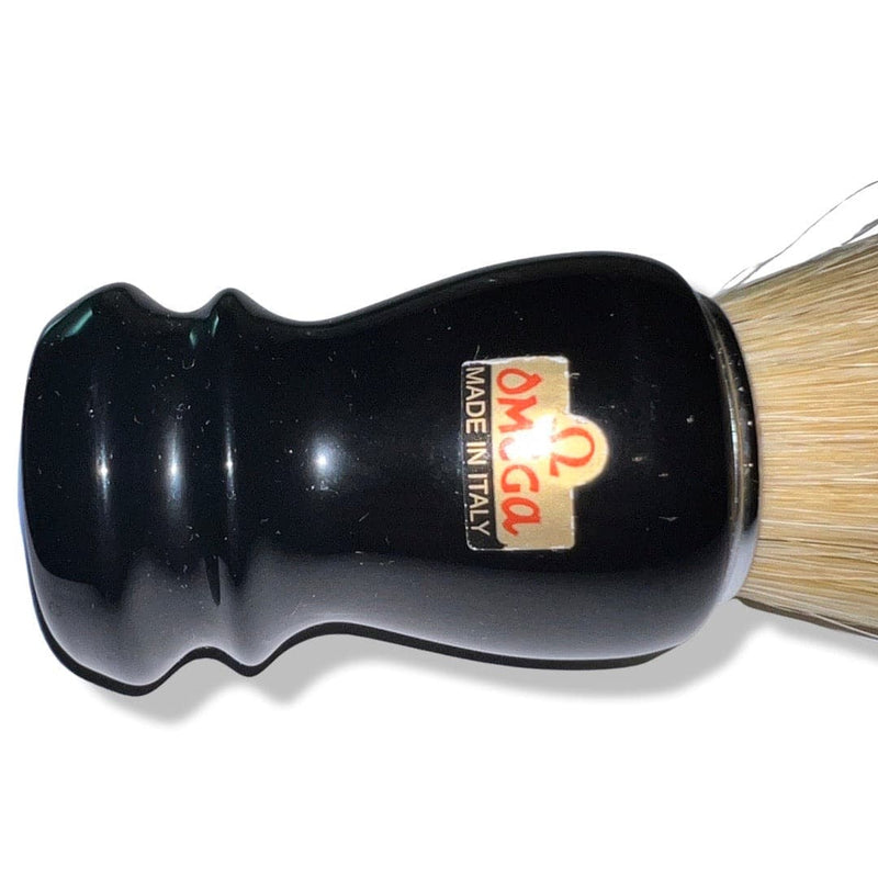Chrome Rimmed, Black Handled Boar Hair Professional Shaving Brush - by Omega (Pre-Owned) Shaving Brush Murphy & McNeil Pre-Owned Shaving 