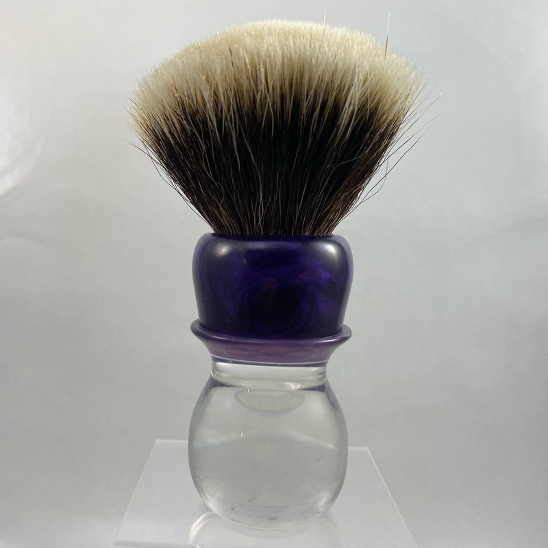 Clear / Purple Shaving Brush 28mm Shaving Brush with 2-band Badger Knot - by Craving Shaving (Pre-Owned) Shaving Brush Murphy & McNeil Pre-Owned Shaving 