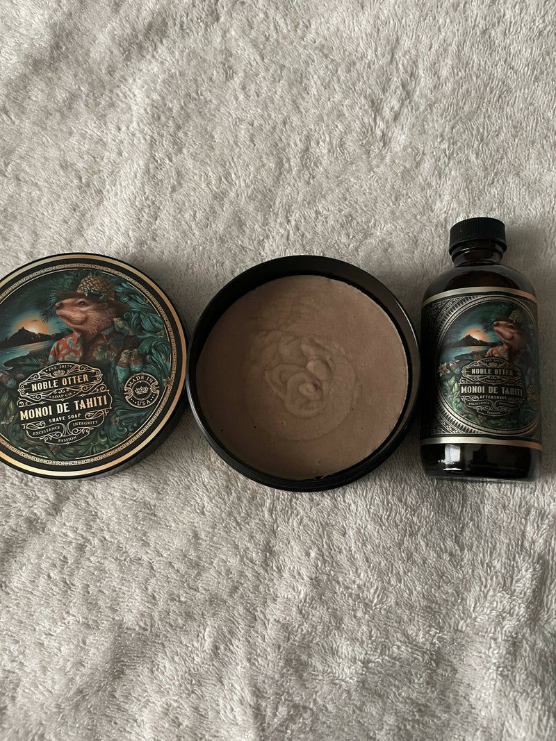 Noble Otter Monoi De Tahiti Soap and Aftershave Bundle Midwest Shaver 