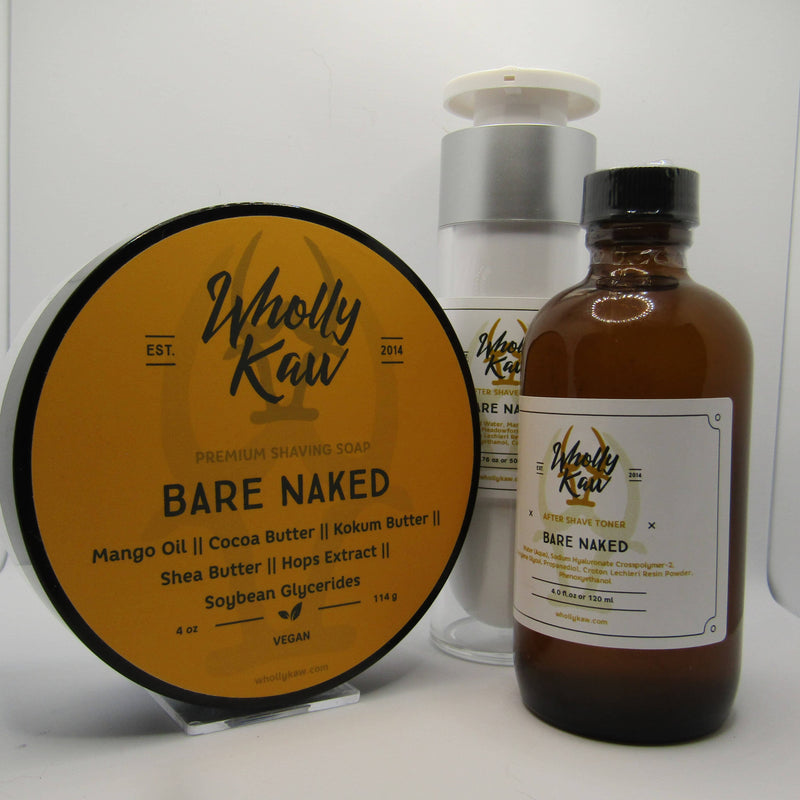 Bare Naked Shaving Soap, Splash, and Balm - by Wholly Kaw (Pre-Owned) Soap and Aftershave Bundle Murphy & McNeil Pre-Owned Shaving 