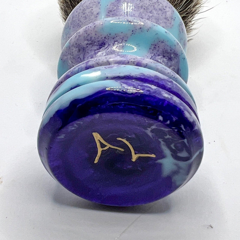 Purple and Blue Shaving Brush with 28mm Maggards SHD Badger Knot - by Allen Long (Pre-Owned) Shaving Brush Murphy & McNeil Pre-Owned Shaving 