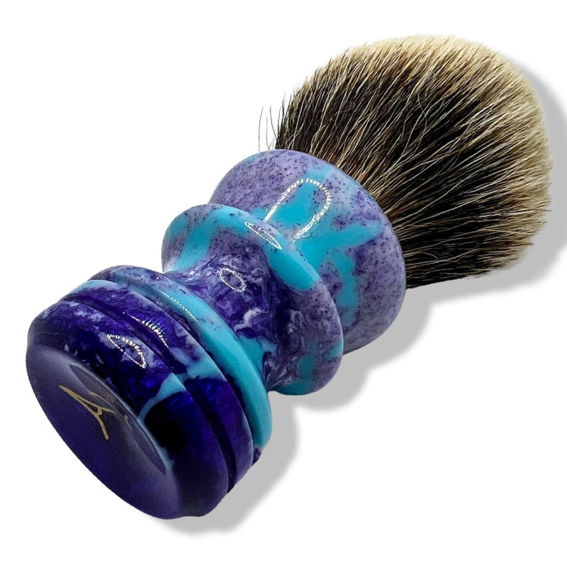 Purple and Blue Shaving Brush with 28mm Maggards SHD Badger Knot - by Allen Long (Pre-Owned) Shaving Brush Murphy & McNeil Pre-Owned Shaving 