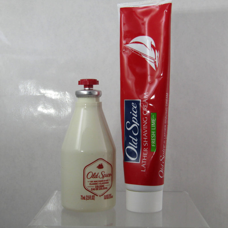 Old Spice Fresh Lime Shave Cream & Classic Cologne 2.5oz (Pre-Owned) Soap and Aftershave Bundle Murphy & McNeil Pre-Owned Shaving 
