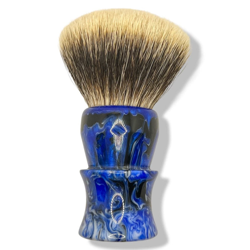 Blue & Black Shaving Brush with V7 Badger Knot (Pre-Coin) - by Turn N Shave (Pre-Owned) Shaving Brush Murphy & McNeil Pre-Owned Shaving 