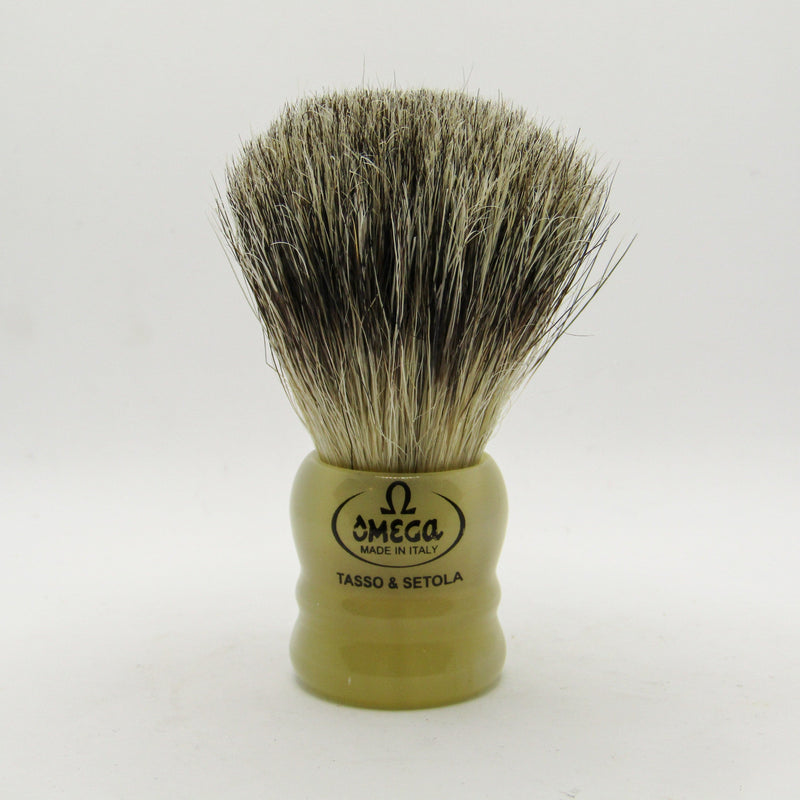 Badger/Boar Shaving Brush (Faux Horn) - by Omega (Pre-Owned) Shaving Brush Murphy & McNeil Pre-Owned Shaving 