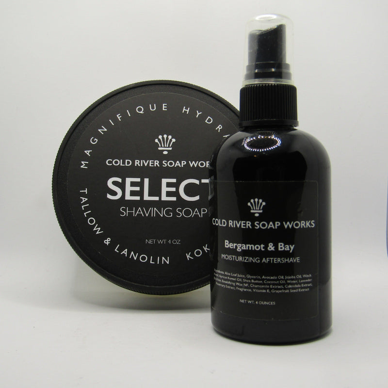 Bergamot & Bay (Select) Shaving Soap and Splash - by Cold River Soap Works (Pre-Owned) Soap and Aftershave Bundle Murphy & McNeil Pre-Owned Shaving 