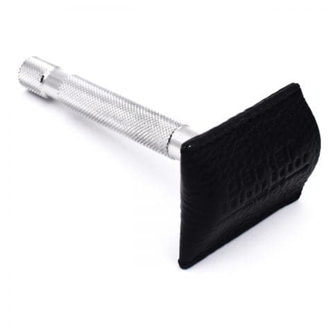 Black Leather Double Edge Safety Razor Travel Cover (LRCBK) - by Parker Cases and Dopp Bags Murphy and McNeil Store 