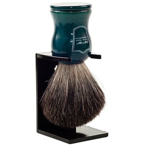 Blue Wood Handle Black Badger Shaving Brush and Stand (BLBB) - by Parker Shaving Brush Murphy and McNeil Store 