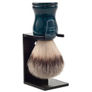 Blue Wood Handle Synthetic Shaving Brush and Stand (BLSY) - by Parker Shaving Brush Murphy and McNeil Store 