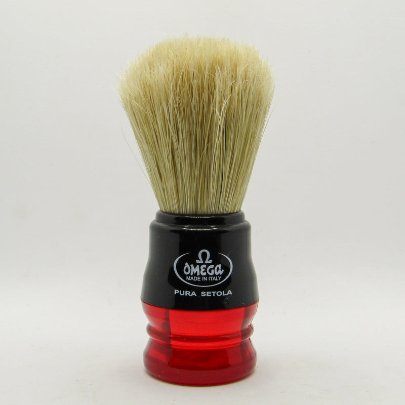 Boar Shaving Brush (Red & Black 10777) - by Omega (Pre-Owned) Shaving Brush Murphy & McNeil Pre-Owned Shaving 
