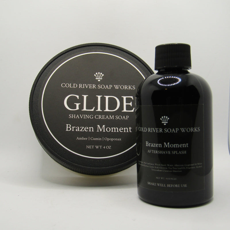 Brazen Moment (Glide) Shaving Soap and Splash - by Cold River Soap Works (Pre-Owned) Soap and Aftershave Bundle Murphy & McNeil Pre-Owned Shaving 