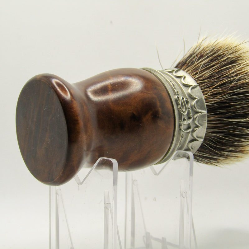 Briar & Pewter Shaving Brush (26mm Manchurian) - by Saponificio Varesino (Pre-Owned) Shaving Brush Murphy & McNeil Pre-Owned Shaving 