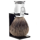 Chrome Handle Pure Badger Shaving Brush & Stand (CHPB) - by Parker Shaving Brush Murphy and McNeil Store 