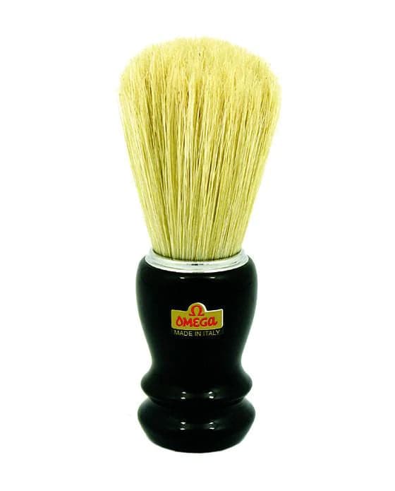 Chrome Rimmed, Black Handled Boar Hair Professional Shaving Brush - by Omega Shaving Brush Murphy and McNeil Store 