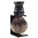 Classic Ebony Handle Pure Badger Shaving Brush and Stand (EHPB) - by Parker Shaving Brush Murphy and McNeil Store 