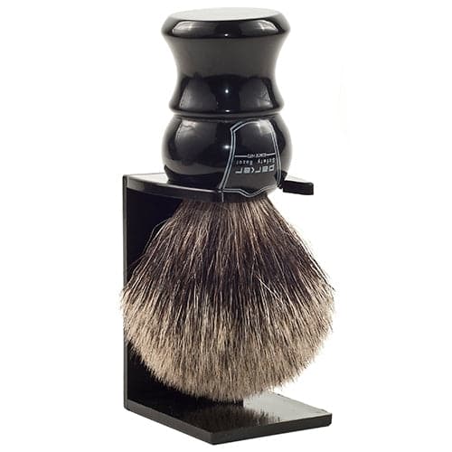 Classic Ebony Handle Pure Badger Shaving Brush and Stand (EHPB) - by Parker Shaving Brush Murphy and McNeil Store 