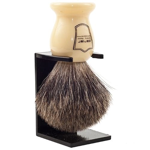 Classic Ivory Handle Pure Badger Shaving Brush and Stand (IHPB) - by Parker Shaving Brush Murphy and McNeil Store 