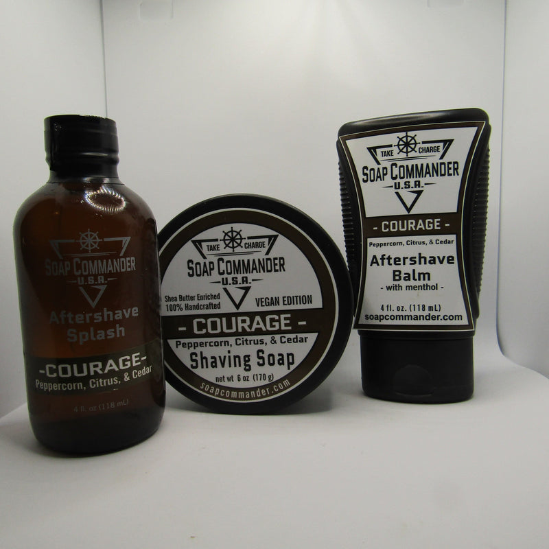 Courage Shaving Soap, Balm, and Splash - by Soap Commander (Pre-Owned) Soap and Aftershave Bundle Murphy & McNeil Pre-Owned Shaving 