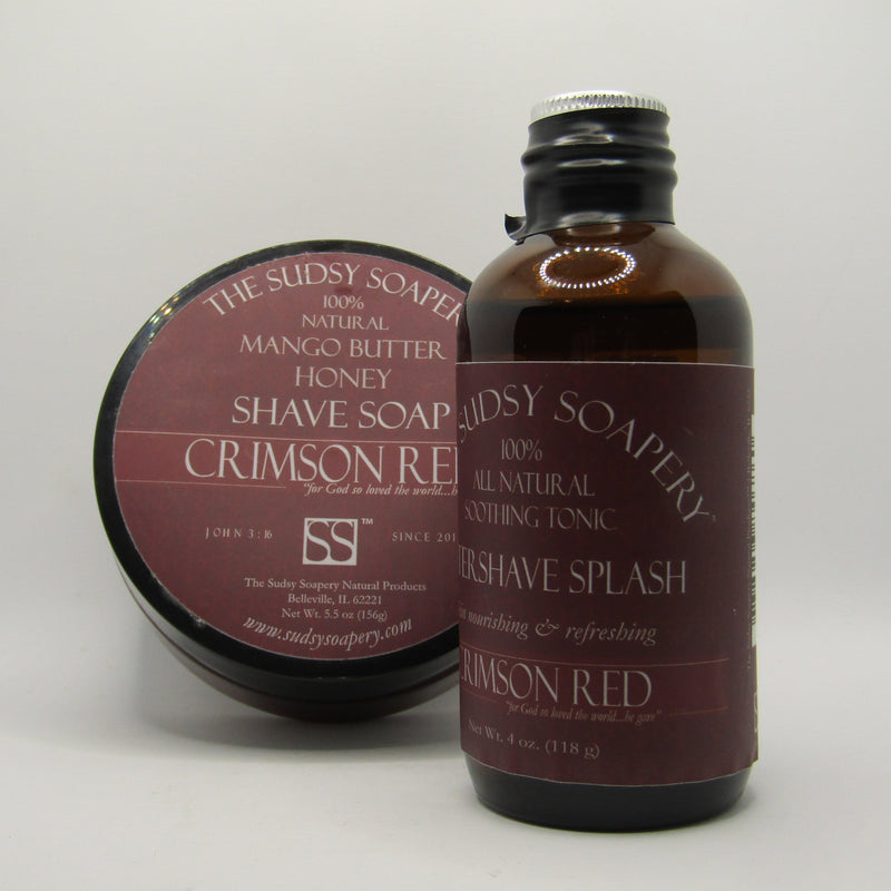 Crimson Red (Mango Butter) Shaving Soap and Splash - by Sudsy Soapery (Pre-Owned) Soap and Aftershave Bundle Murphy & McNeil Pre-Owned Shaving 