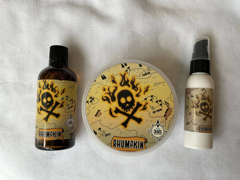345 Soap Co. Rhumpkin Shave Soap, Splash, and Balm Soap and Aftershave Bundle GSD Dad 