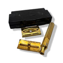 Fat Tech Gold Tone Safety Razor (1946-1950) with Case - by Gillette (Vintage Pre-Owned) Safety Razor Murphy & McNeil Pre-Owned Shaving 
