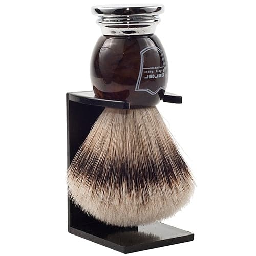 Faux Horn Handle Silvertip Badger Shaving Brush and Stand (HHST) - by Parker Shaving Brush Murphy and McNeil Store 