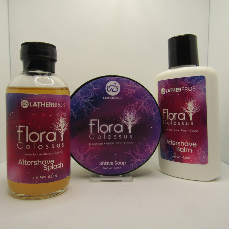 Flora Colossus Shaving Soap, Splash, and Balm - by Lather Bros (Pre-Owned) Soap and Aftershave Bundle Murphy & McNeil Pre-Owned Shaving 