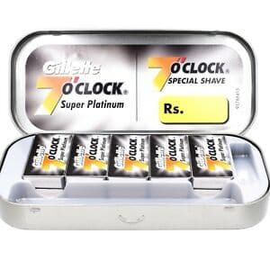 Gillette 7 O'Clock Super Platinum (Black) Razor Blades (100 count) Razor Blades Murphy and McNeil Store 