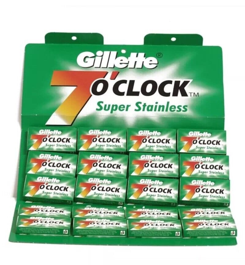 Gillette 7 O'Clock Super Stainless (Green) Razor Blades (100 count) Razor Blades Murphy and McNeil Store 