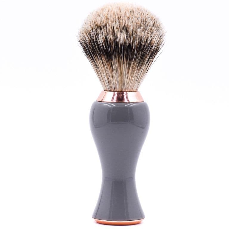 Gray & Rose Gold Handle Silvertip Badger Shave Brush & Stand (GGST) - by Parker Shaving Brush Murphy and McNeil Store 