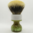 Green & White Shaving Brush (26mm Manchurian) - by Grizzly Bay Brushes (Pre-Owned) Shaving Brush Murphy & McNeil Pre-Owned Shaving 