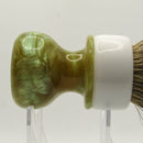 Green & White Shaving Brush (26mm Manchurian) - by Grizzly Bay Brushes (Pre-Owned) Shaving Brush Murphy & McNeil Pre-Owned Shaving 