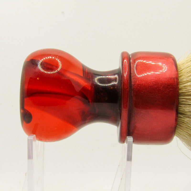 Red Shaving Brush (26mm Manchurian) - by Grizzly Bay Brushes (Pre-Owned) Shaving Brush Murphy & McNeil Pre-Owned Shaving 