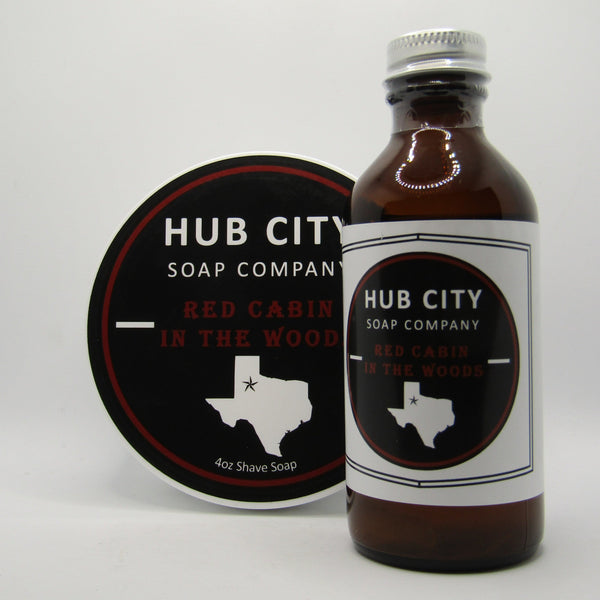 Red Cabin in the Woods Shaving Soap and Aftershave Splash - by Hub City Soap Company (Pre-Owned) Shaving Soap Murphy & McNeil Pre-Owned Shaving 